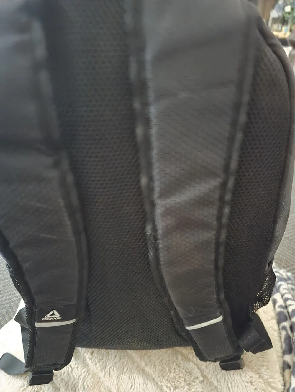 Reebok Black Backpack with Rose Gold Logo